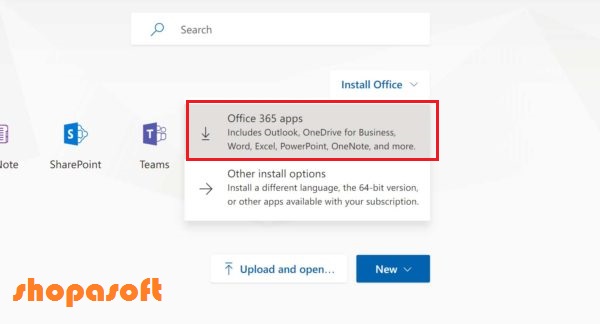 Office 365 dashboard - shopasoft 